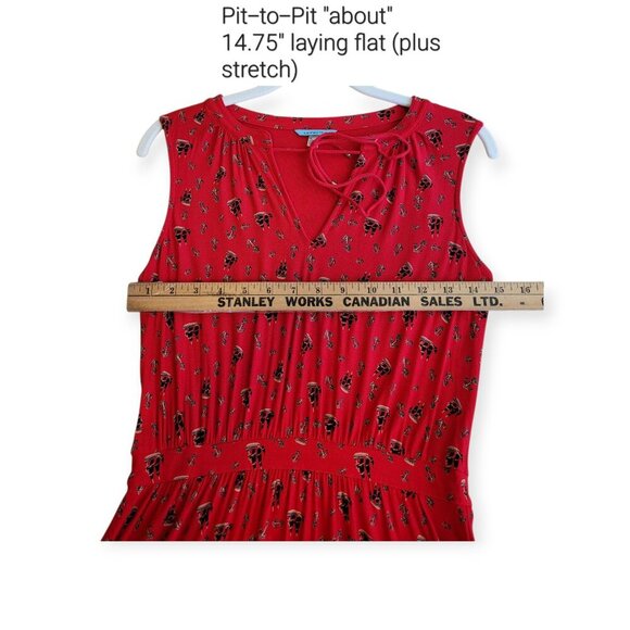 Anthropologie Leifnotes sleeveless red Skipper Ships and Anchors dress size XS - Picture 7 of 11